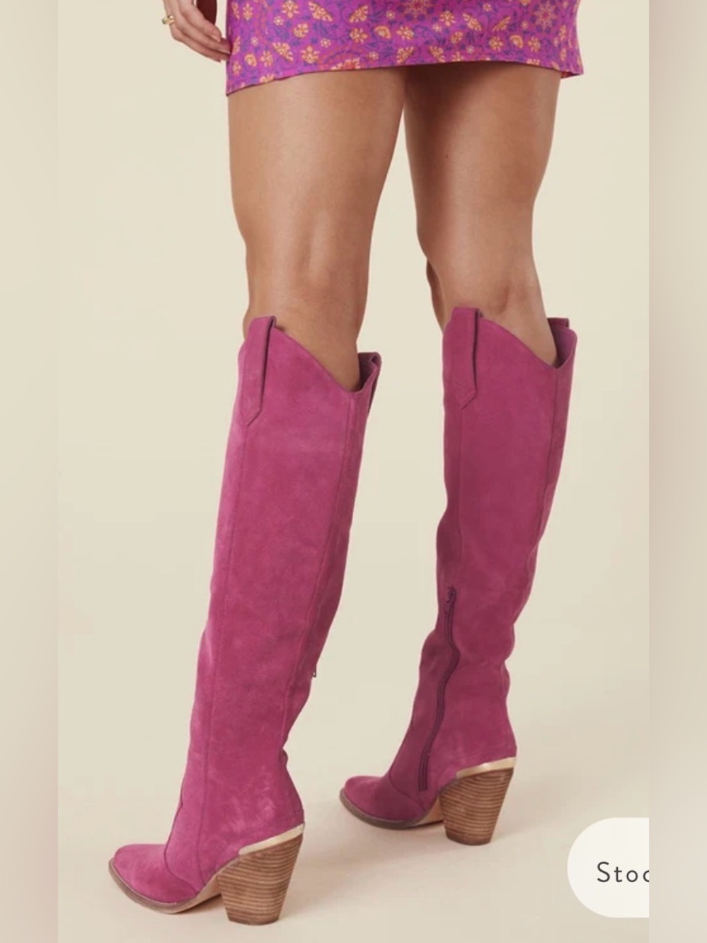 Spell Montana Knee High Suede Pink Boots - Picture 4 of 12
